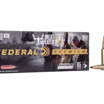 Federal Premium Meat Eater Ammunition 300 Winchester Short Magnum (WSM) 165 Grain Trophy Copper Tipped Boat Tail Lead-Free 500 Round