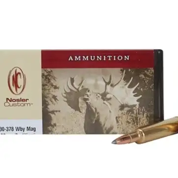Nosler Custom Ammunition 30-378 Weatherby Magnum 180 Grain Partition Spitzer 500 Round