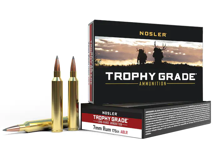Nosler Trophy Grade Ammunition 7mm Remington Ultra Magnum 175 Grain AccuBond Long Range 500 Round