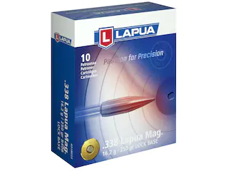 Lapua Lock Base Ammunition 338 Lapua Magnum 250 Grain Full Metal Jacket 500 Round