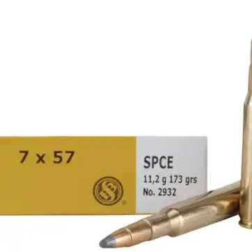 Sellier & Bellot Ammunition 7x57mm Mauser (7mm Mauser) 173 Grain Soft Point Cutted Edge 500 Round