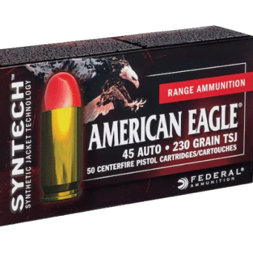 Federal American Eagle Syntech Ammunition 45 ACP 230 Grain Total Synthetic Jacket