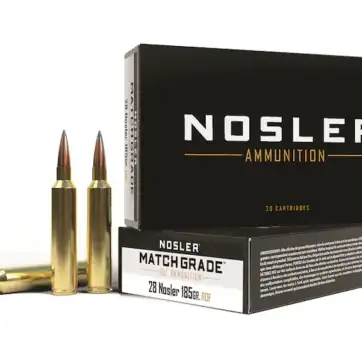 Nosler Match Grade Ammunition 28 Nosler 185 Grain RDF Hollow Point Boat Tail 500 Round