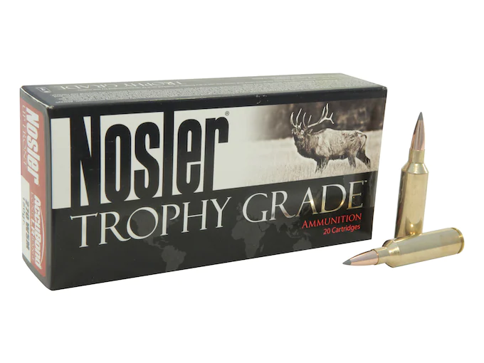 Nosler Trophy Grade Ammunition 270 Winchester Short Magnum (WSM) 150 Grain AccuBond Long Range 500 Round
