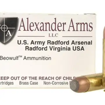 Alexander Arms Ammunition 50 Beowulf 400 Grain Hawk Jacketed Flat Point 500 Round