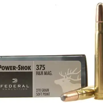 Federal Power-Shok Ammunition 375 H&H Magnum 270 Grain Soft Point 500 Round