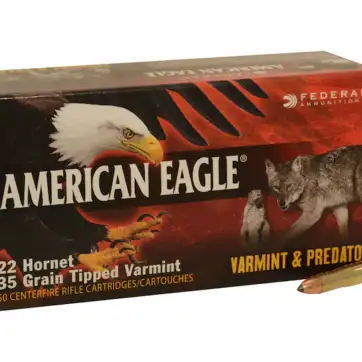 American Eagle Varmint and Predator Ammunition 22 Hornet 35 Grain Tipped Varmint 500 Round