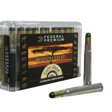Federal Premium Safari Ammunition 375 H&H Magnum 300 Grain Woodleigh Hydrostatically Stabilized Solid Bullets 500 Round