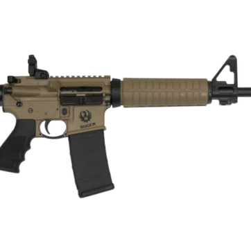 Ruger AR-556 5.56 NATO M4 Flat-Top Autoloading Rifle with Barrett Brown Cerakote Finish