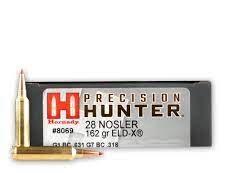 Hornady Precision Hunter Ammunition 28 Nosler 162 Grain ELD-X 500 Round