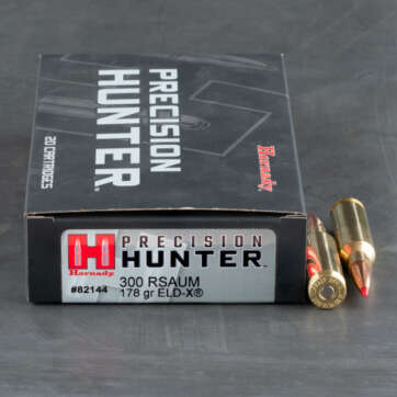 Hornady Precision Hunter Ammunition 300 Remington Short Action Ultra Magnum 178 Grain ELD-X  500 Round