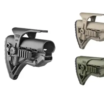 FAB Defense GL-Shock with a GSPC Cheek Riser and GSPCP Picatinny Rail Adaptor