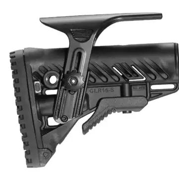 FAB Defense AR-15/M4 Stock With Adjustable Cheek Riser Battery Storage And Rubber Buttpad