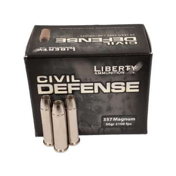 Liberty Ammunition Civil Defense .357 Magnum 50 grain Hollow Point Centerfire Pistol Ammunition 500 rounds