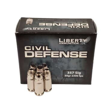 Liberty Ammunition Civil Defense .357 SIG 50 grain Hollow Point 500 rounds