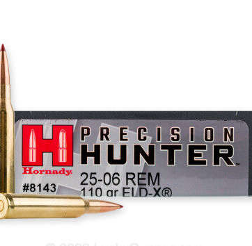 Hornady Precision Hunter Ammunition 25-06 Remington 110 Grain ELD-X 500 Round