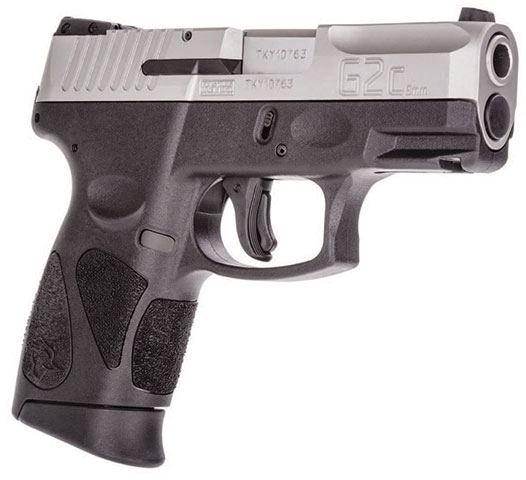 Taurus G2C Semi-Auto Pistol 1G2C93912, 9mm, 3.2″, Black Polymer Grip/Frame, Stainless Finish, 12 Rds