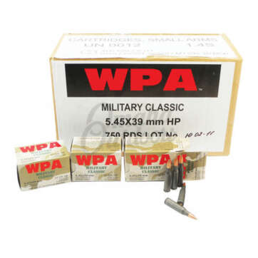 Wolf Military Classic 5.45×39 55 Grain HP Ammo 750 Round Case