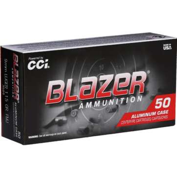 CCI BLAZER 9MM AMMO 115 GRAIN FULL METAL JACKET ALUMINUM